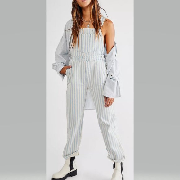 ROLLA'S Pants - **LAST 1** Rolla's Original Overalls High Rise Straight in Sky Stripe Size 29